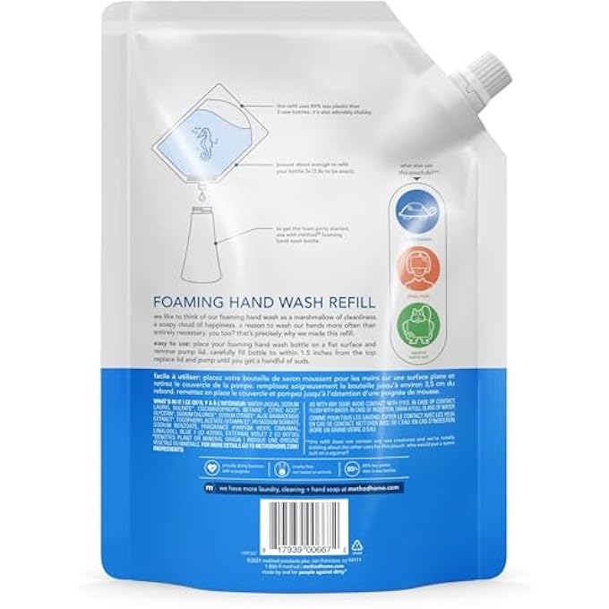 Method FOAMING HAND WASH REFILL POUCH, SEA MINERALS, 28 OZ - Image 3